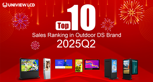 Uniview LCD’s Digital Signage Secures Top 10 Position in Mainland China’s 2025Q2 Outdoor DS Brand Sales Ranking